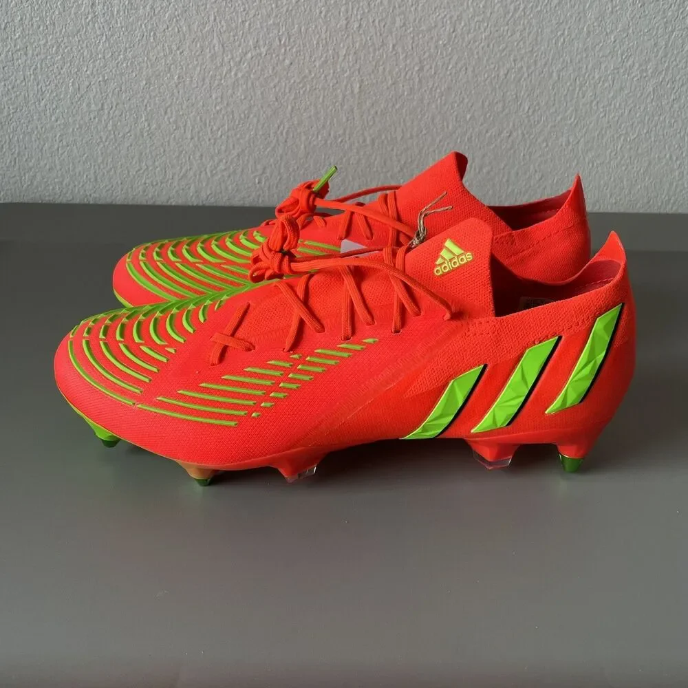 Adidas Predator Edge.1 SG Soccer Cleats Solar Red Orange Mens Sz 7 / Womens Sz 8